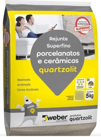 C22.Rejunte Superfino Weber 5Kg Cinza Platina -Quartzolit -Venc.Diversos