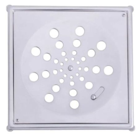 C02.Grelha Quadrada 10x10 cm com Fecho e Caixilho em Aço Inox COD. 002-P