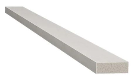 H23.ALIZARES DE POLIESTIRENO P/ CONST. CIVIL FILETE PRATA c/ DUAS UND, 23,5mm x 8mm x 2,80m